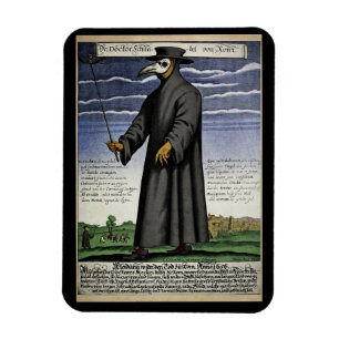 Plague Doctor - Color Copper Engraving 1656 - Magnet