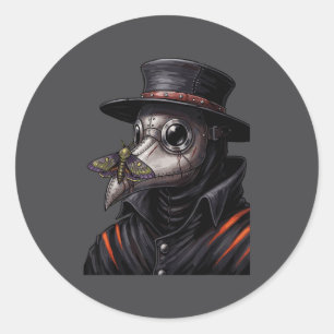 Plague Doctor Gothic Cottagecore Moth Face Mask Oc Classic Round Sticker
