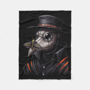 Plague Doctor Gothic Cottagecore Moth Face Mask Oc Fleece Blanket