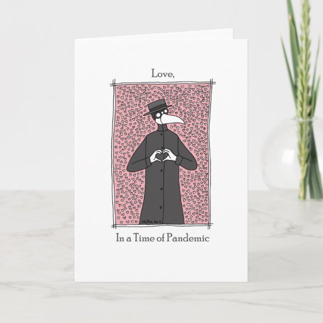 Plague Doctor heart Funny Pandemic Valentine's day Card (Front)