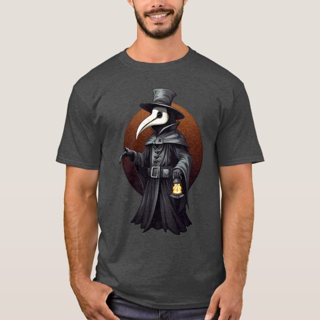 Plague Doctor Lantern T-Shirt – Dark Gothic (Front)