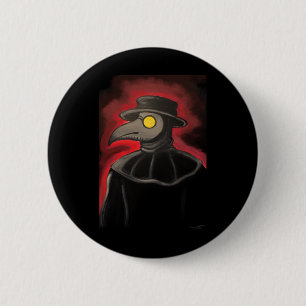 Plague Doctor Painting Sticker 6 Cm Round Badge