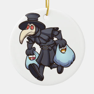 plague doctor shopping ceramic tree decoration