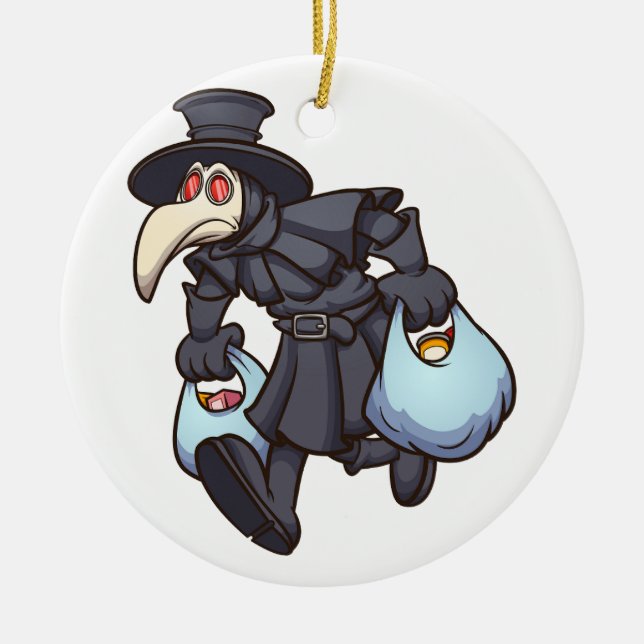 plague doctor shopping ceramic tree decoration (Front)