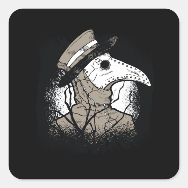 Plague Doctor Square Sticker (Front)