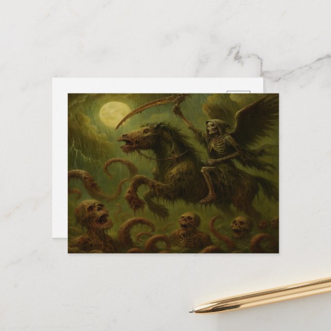 Plague Rider Postcard (Front/Back In Situ)