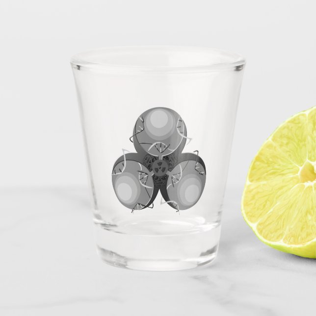 Plague Virus Biohazard Shot Glass (Front)