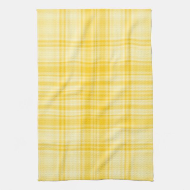 Plaid 1 - Yellow Tea Towel (Vertical)