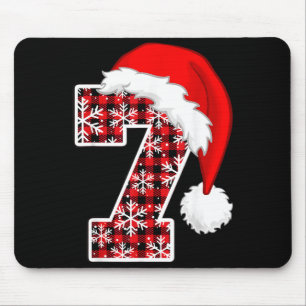 Plaid 6 7 Six Seven Meme Xmas Santa Hat Christmas  Mouse Pad