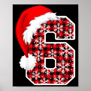 Plaid 6 7 Six Seven Meme Xmas Santa Hat Christmas  Poster