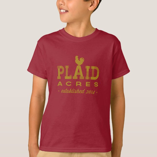 Plaid Acres - harvest kids tee (Front)