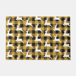 Plaid and deer doormat