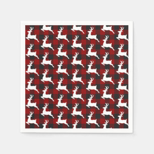 Plaid and deer napkin