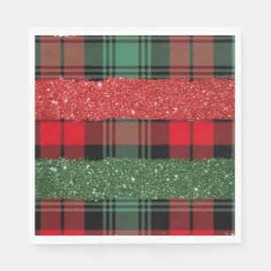 Plaid and Glitter Paper Napkin