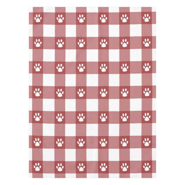Plaid and paws tablecloth (Front)