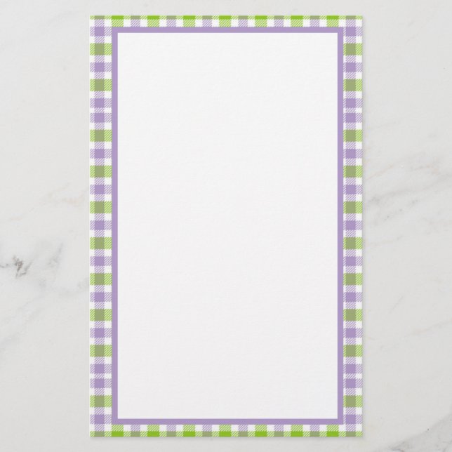 Plaid and Pear Stationery Paper (Front)