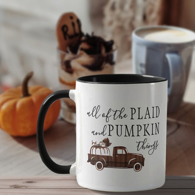 Plaid and Pumpkin Fall Farmhouse Rustic Mug (Creator Uploaded)