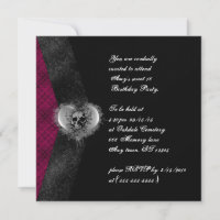 Plaid and Skull Gothic Sweet 16 Birthday Invites
