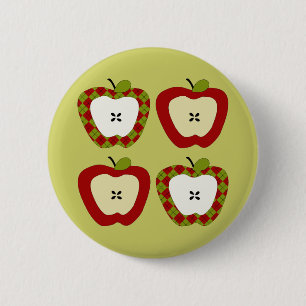 Plaid Apple Quartet 6 Cm Round Badge
