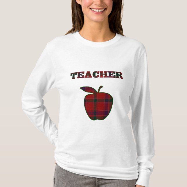 Plaid Apple Teacher's T-shirt (Front)