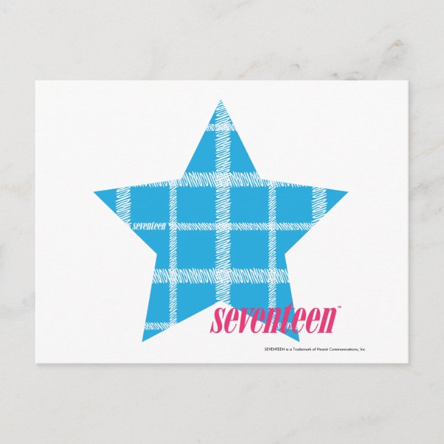 Plaid Aqua 3 Postcard (Front)