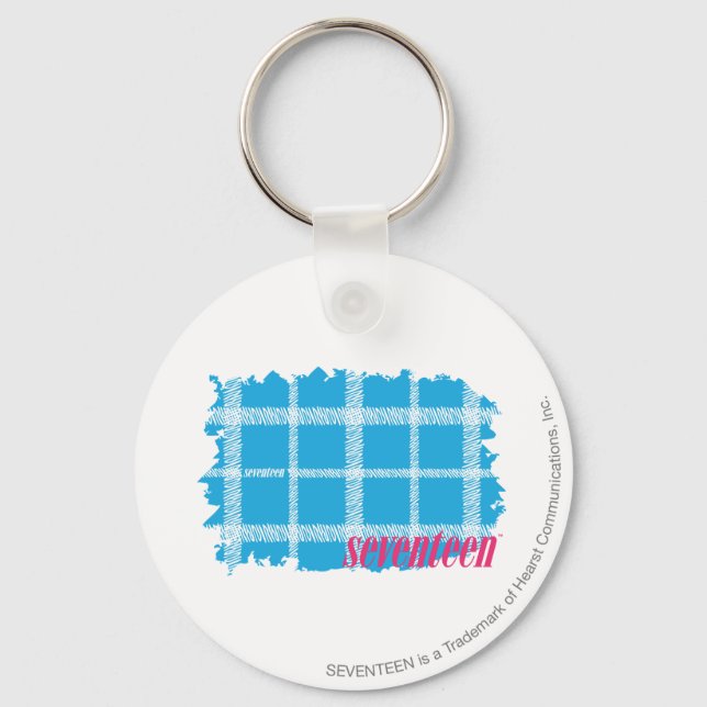 Plaid Aqua 4 Key Ring (Front)