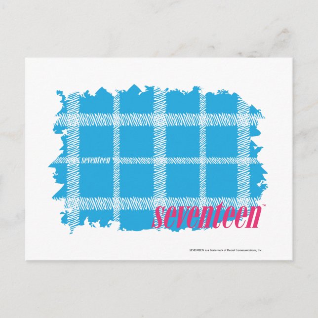 Plaid Aqua 4 Postcard (Front)
