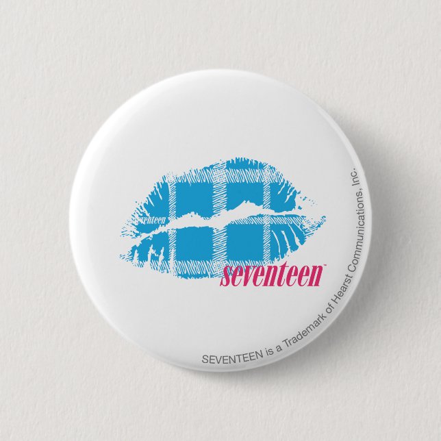 Plaid Aqua 6 Cm Round Badge (Front)