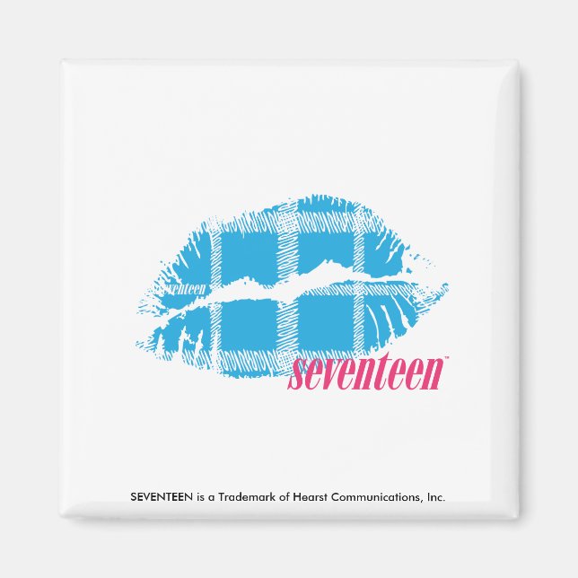 Plaid Aqua Magnet (Front)