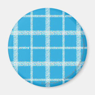Plaid Aqua Magnet