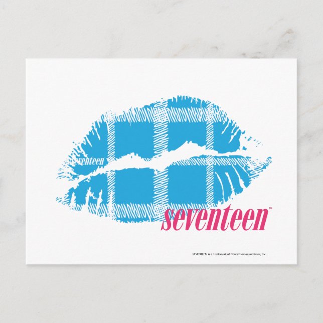 Plaid Aqua Postcard (Front)
