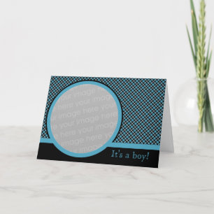 Plaid Baby Announcement 2 (Blue)