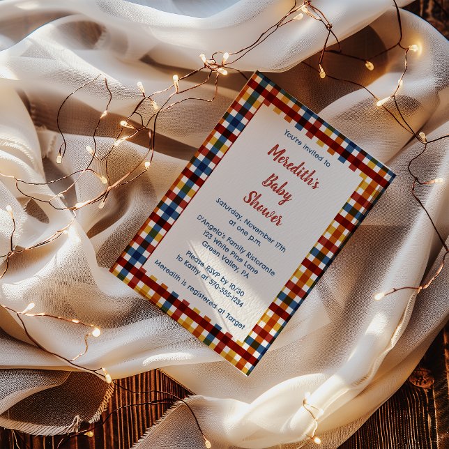 Plaid Baby Boy Shower Invitation (Creator Uploaded)