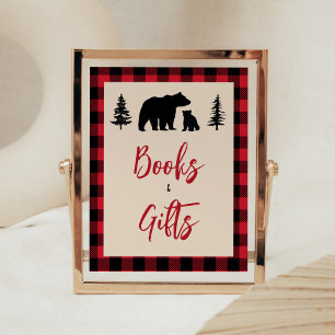 Plaid Bear Cub Lumberjack Books and Gifts Poster