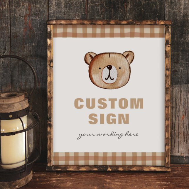 Plaid Bear Custom Sign (Creator Uploaded)