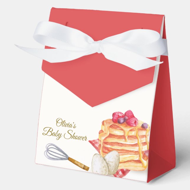 Plaid Berry Pancake Egg Whisk Brunch Baby Shower  Favour Box (Front)