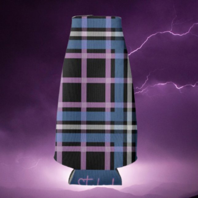 Plaid Beverage Cooler – Blue & Lavender Chequered  (Creator Uploaded)