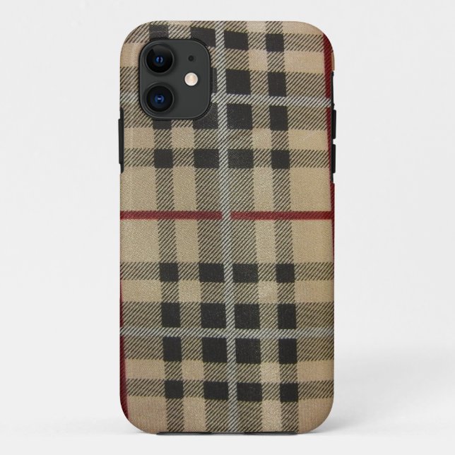 Plaid -- Black & TAn Case-Mate iPhone Case (Back)