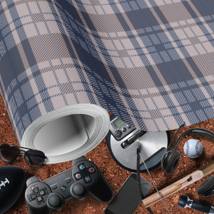 Plaid-Blue Brown-Masculine Wrapping Paper