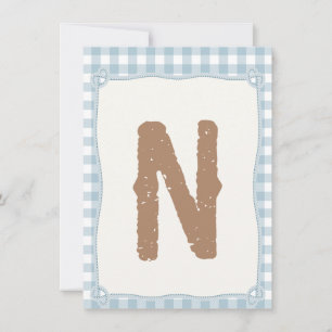 Plaid Blue First Rodeo Highchair Flag N Invitation