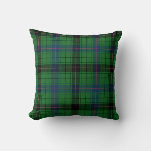 Plaid Blue Green Check Davidson Tartan Cushion