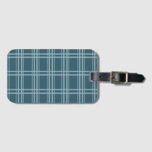 Plaid Blue Luggage Tag