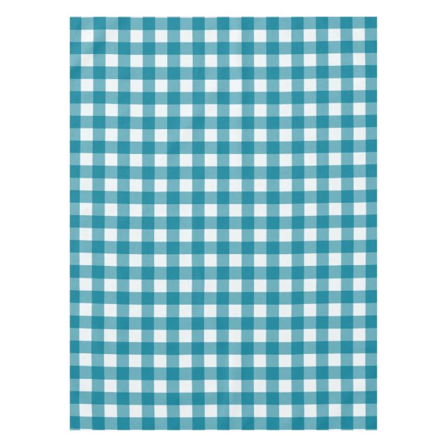 Plaid blue pattern tablecloth (Front)