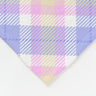Plaid Blue Pink Yellow Fleece Blanket