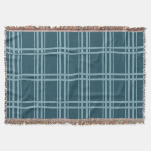 Plaid Blue Throw Blanket