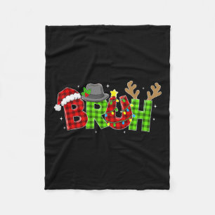 Plaid Bruh Funny Saying Bro Teens Boys Kids Christ Fleece Blanket