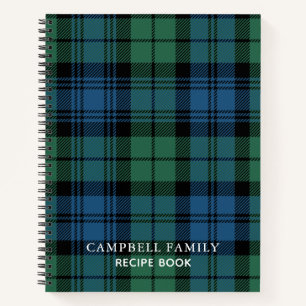 Plaid Campbell Tartan Rustic Traditional Recipe Notebook