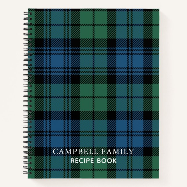 Plaid Campbell Tartan Rustic Traditional Recipe Notebook (Front)