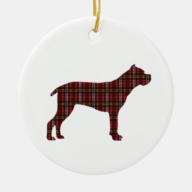 Plaid Cane Corso Christmas Tree Ornament (Front)