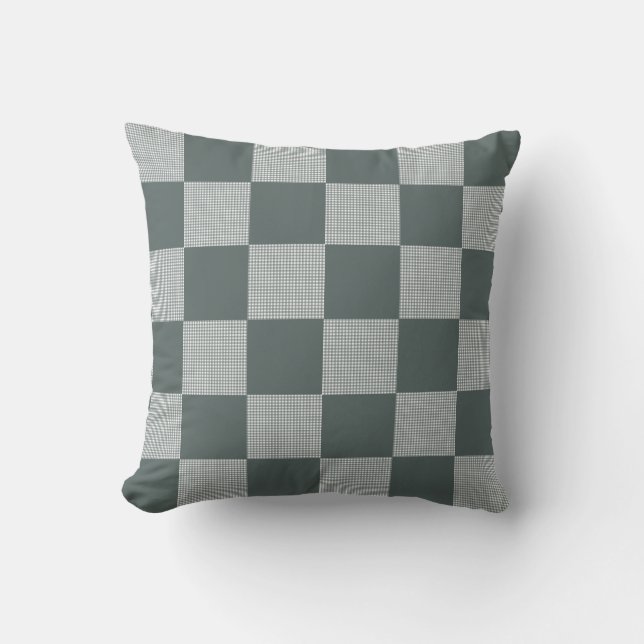 Plaid Check Pattern Balsam Green Cushion (Front)